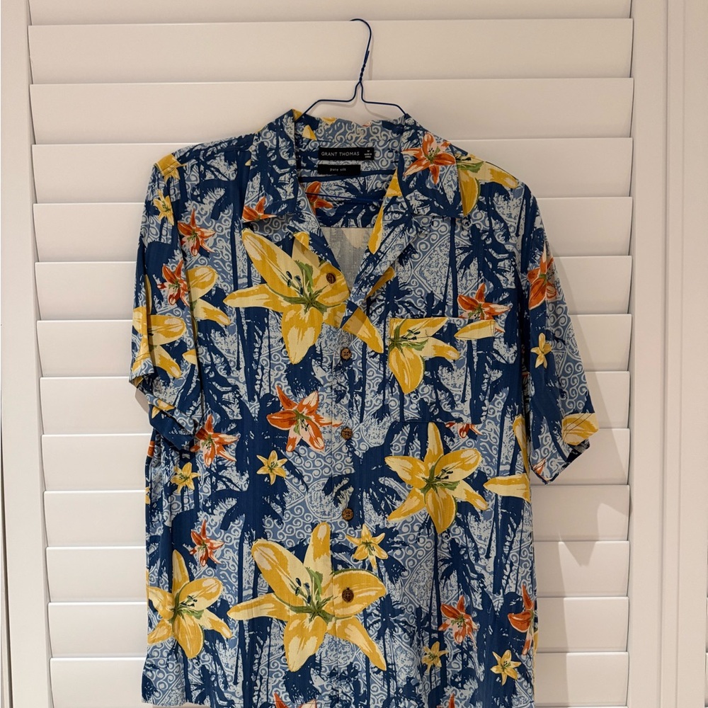 Tropical Floral Men's Button Down Shirt